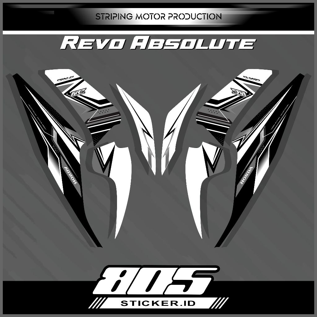 Striping Stiker Honda Revo Absolute Stiker Variasi Motor Revo Tahun 2010-2013 Design Grafis Keren