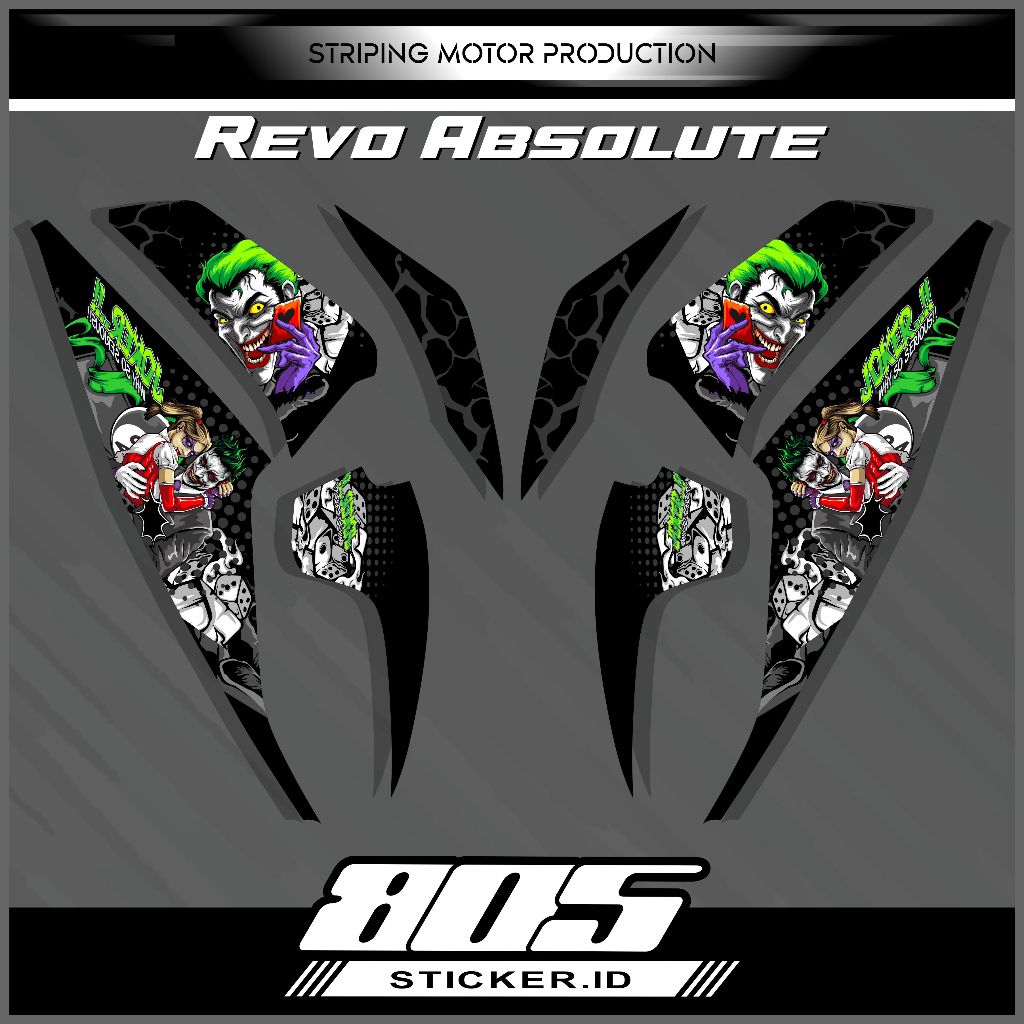 STRIPING STIKER REVO ABSOLUTE STIKER VARIASI MOTOR REVO 2010-2013 DESIGN JOKER TERBARU