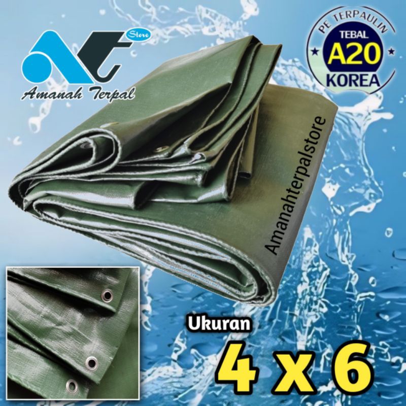 terpal plastik A20 Korea ukuran 4x6 Meter Waterproof Tebal dan kuat