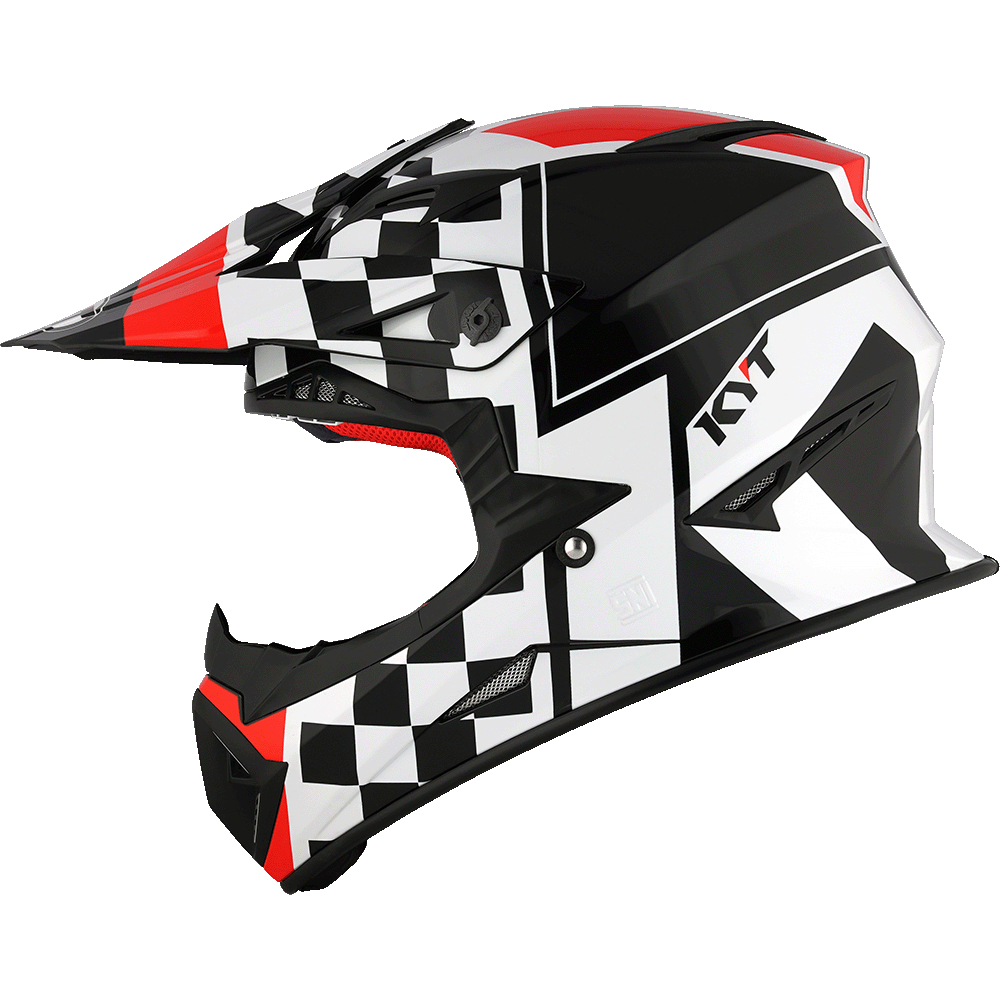 Original KYT Jumpshoot Seri 4 Black White Helm Offroad Cross Trabas Trail Teropong