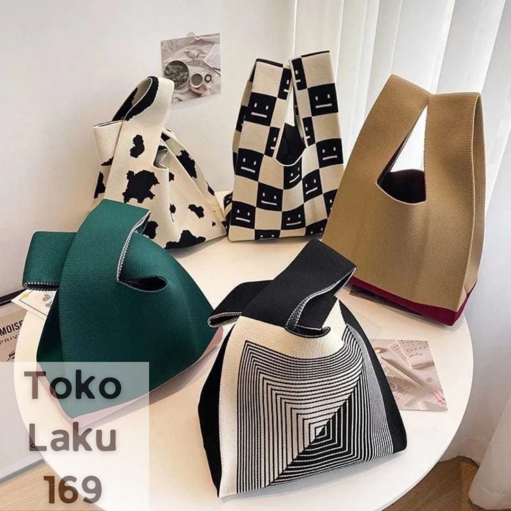 Tas Knot Bag Korean Style / Tas Tote Bag Knitted Korean Hand Bag Tas Knot Bangkok