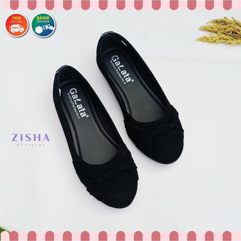 Blackpanda Flat Shoes / Sepatu Black Panda / Sepatu Wanita / Black Panda Kezya Black