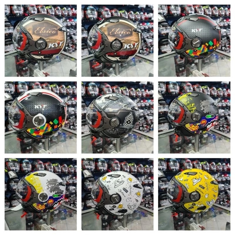 Helm KYT Retro Elsico Motif SNI DOT
