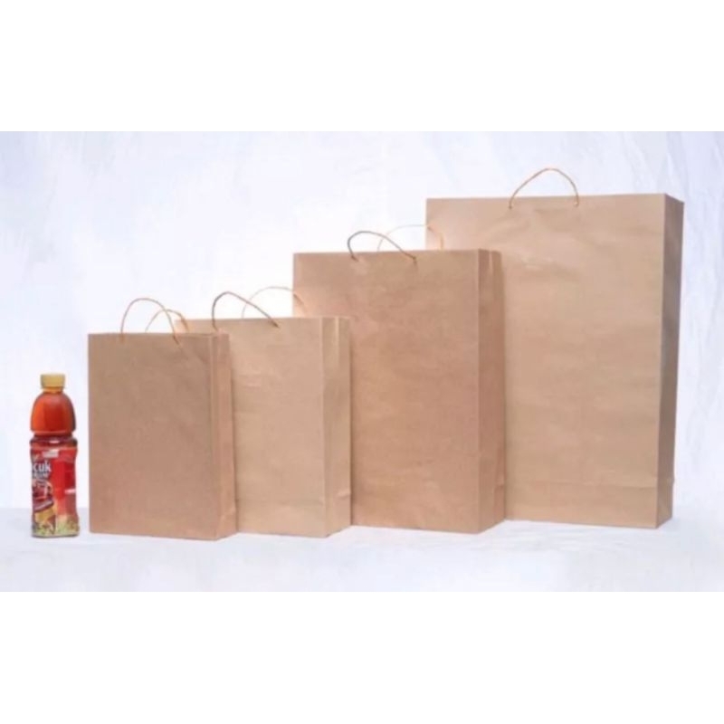 

GROSIR 100 PCS PAPERBAG POLOS JUMBO UKURAN 33x27x8
