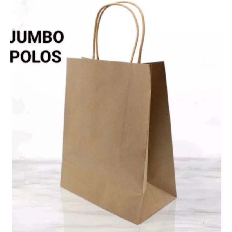 

50 PCS PAPERBAG JUMBO POLOS UKURAN 33X27X8