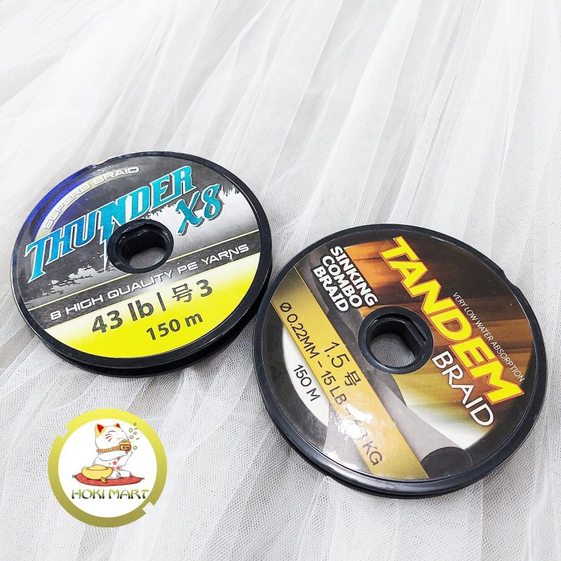 Senar Pancing PE murah Tandem Braid & pe thunder 150 meter
