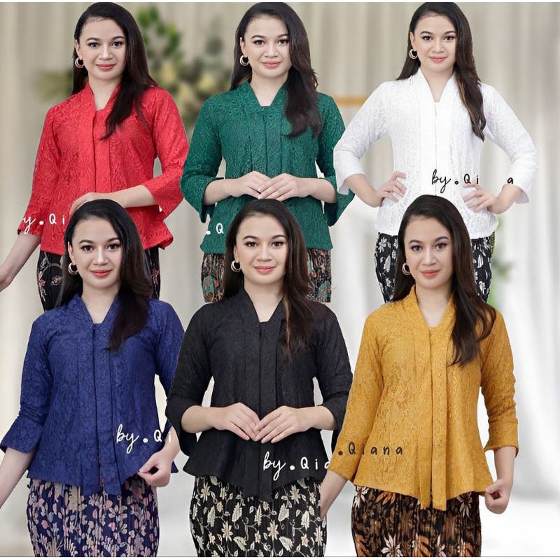 Atasan Kebaya Brokat Modern Jumbo Lengan 7/8