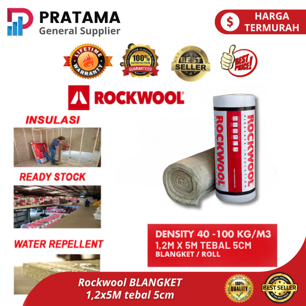 Peredam Suara Rockwool blangket / roll Density 40 / 60 / 80 / 100 (1.2m x 5m) surabaya
