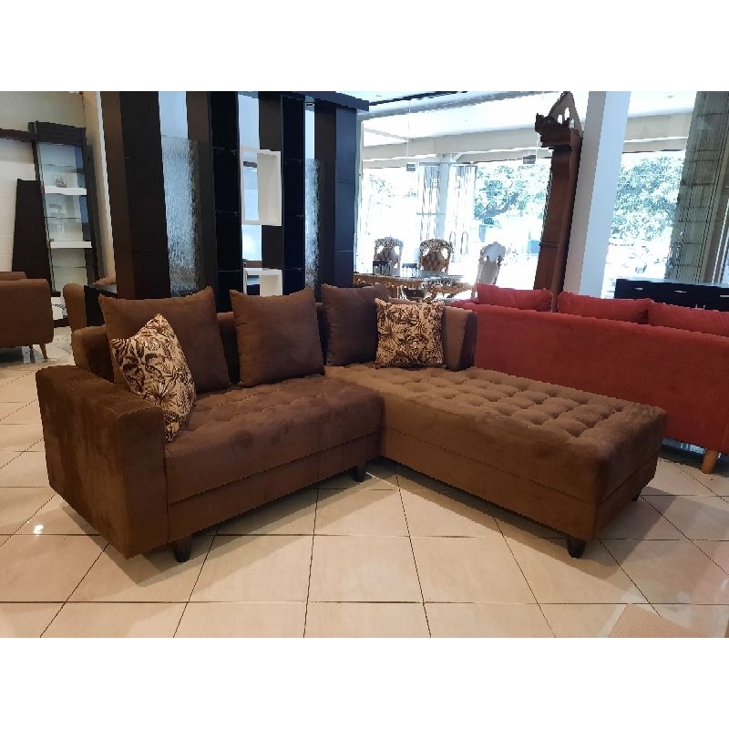 Sofa L minimalis sofa L rasya sofa L retro kaki kayu