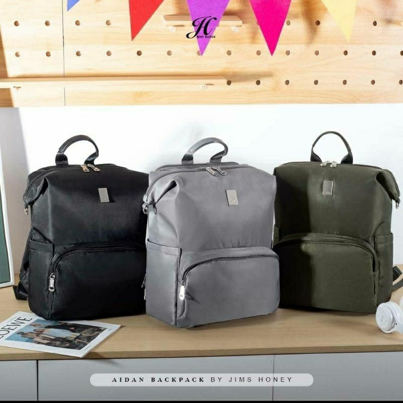Jims Honey Aidan Backpack Tas Ransel Wanita Cewek Tas Punggung Tas Kuliah Kerja Kantor Tas laptop Im