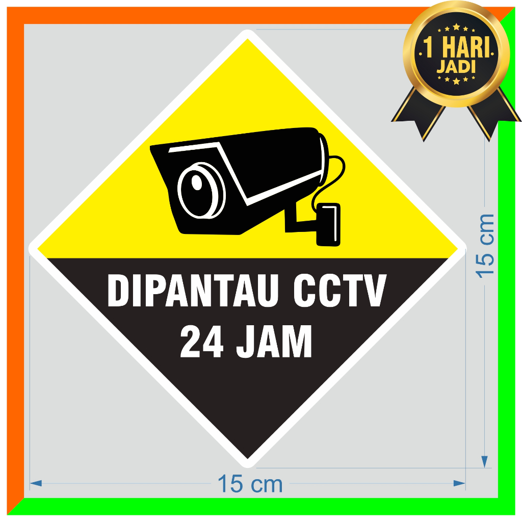 

Stiker CCTV 15 x 15 cm Vinyl Vinil