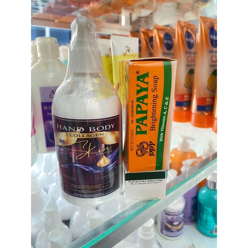 paket pemutih badan lengkap hb skin collagen ppy booster pemutih