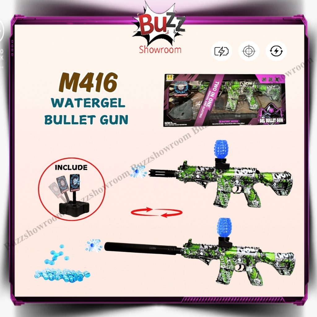 Mainan Anak Tembakan M416 Pubg WaterGel Gun HK416 Water Gel Papan Target