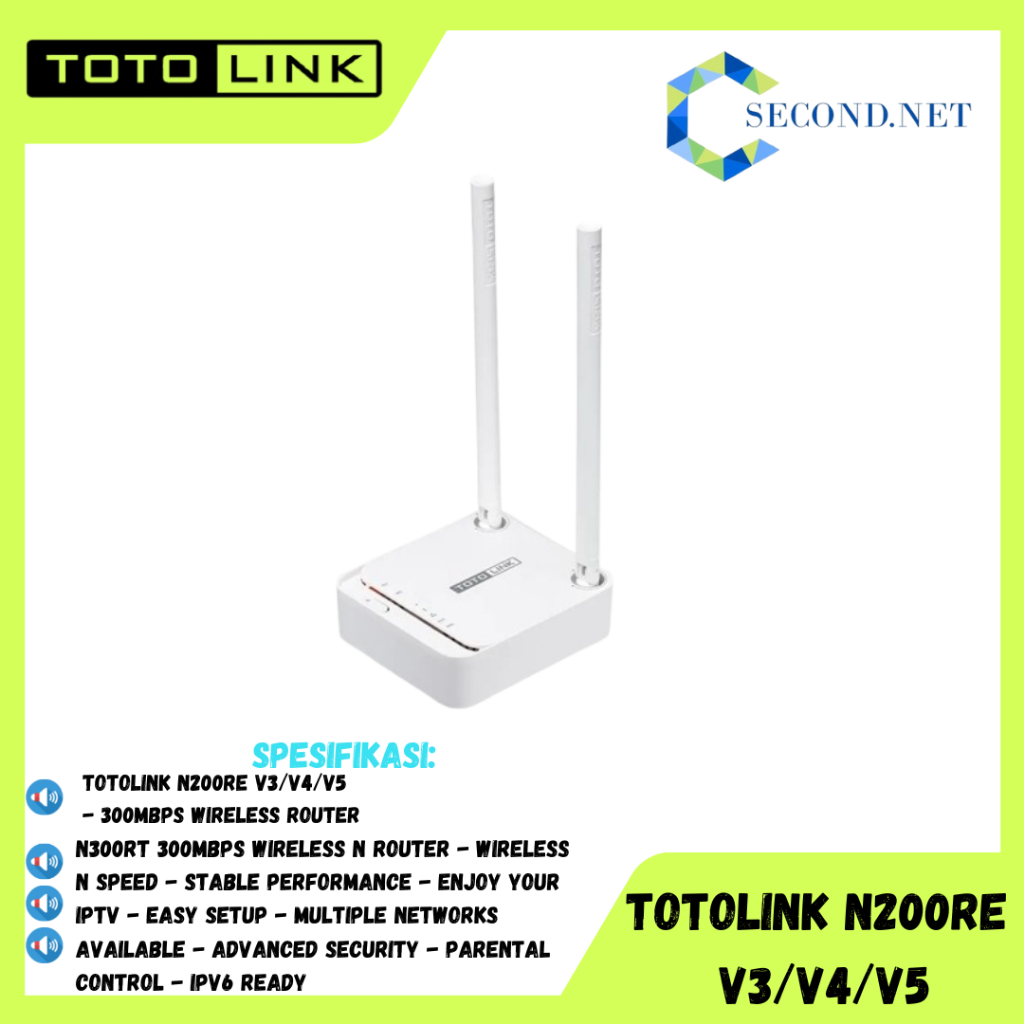 TOTOLINK N200RE V3/V4/V5 - Router Wireless N Mini 300 Mbps  BEKAS MIGRASI /CABUTAN SUDAH UPGRADE FIR
