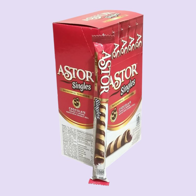 

Astor Stick Single Double Coklat Wafer Roll [20 stick/box]