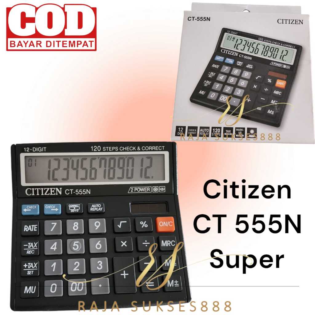 

Kalkulator Citizen CT-555N MEJA DAGANG COMPACT 12 DIGIT AWET BERKUALITAS CHECK CEK ULANG KUALITAS SUPER