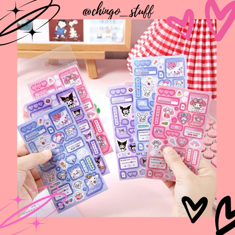 

sticker digicam hologram// sticker sanrio kuromi melody cutee aesthetic
