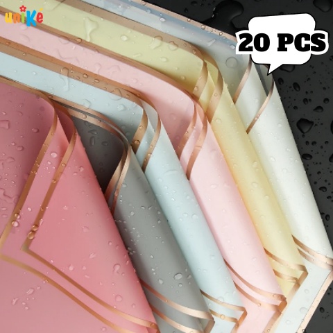 

Super Stok 2 Pcs Kertas Cellophane Buket Bunga Flower Wrapping Paper List Frame Gold Unike Bahan Buket Lengkap