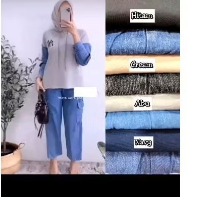 one set combat kombinasi jeans