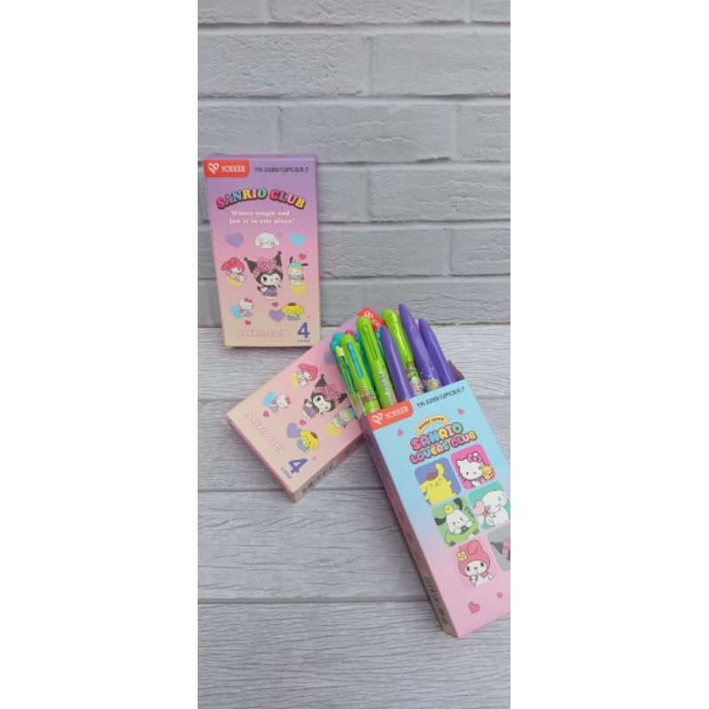 

(12pcs) boolpen/pulpen/pen 4warna kuromy melody sanrio