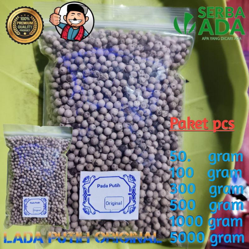 

lada Putih Butiran 100gram original bumbu dapur paket hemat
