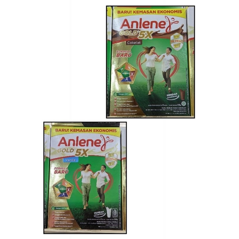 ANLENE Gold 5X Rasa Cokelat & Rasa Vanilla 170 Gram || Anlene || Susu Anlene || Susu Anlene 170 Gram