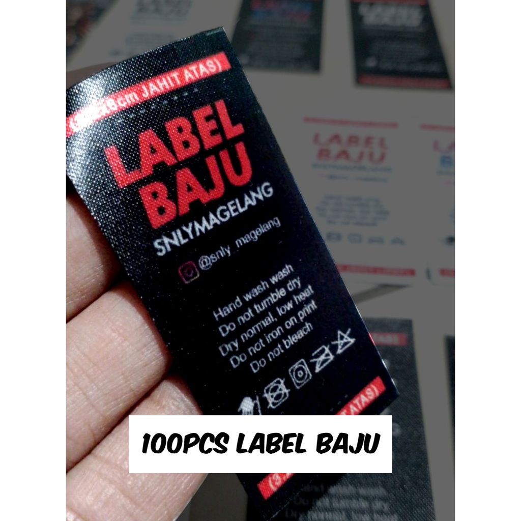 Label Baju Satin Cetak Lebel Satin Printing 100pcs