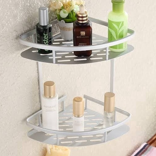 GK EMD777 Rak Sudut Kamar Mandi Siku Aluminium 2 n Tempat Sabun Shampo Dapur Tingkat Seaa Handuk Hoo