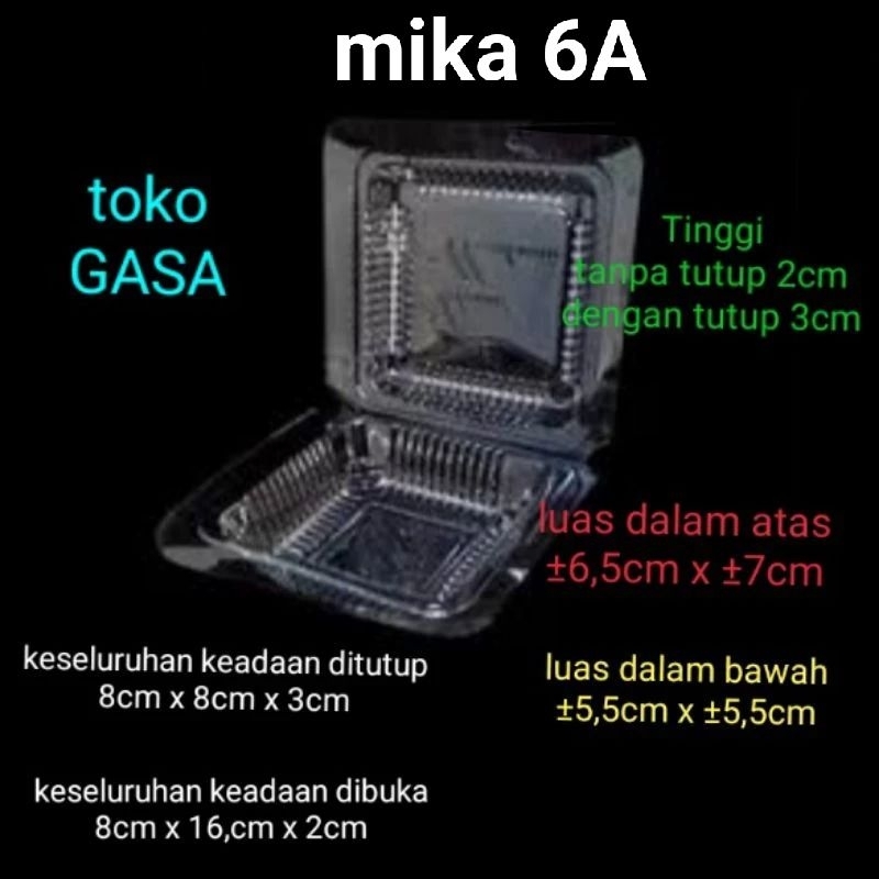(100pcs) mika 6A - 6S / MMP 6A - SEND 6S / mika kue lumpur / mika kecil / mika ketan / mika kue lump