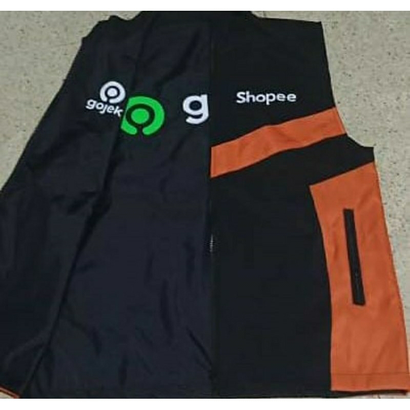 rompi bolak balik. shopee & gojek