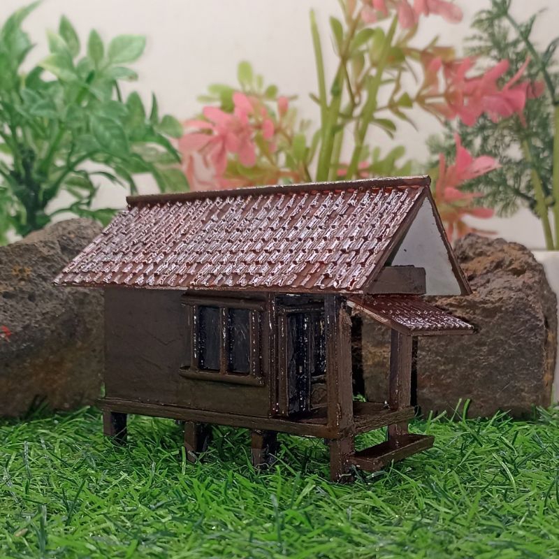 Miniatur Rumah Saung pvc aquascape paludarium