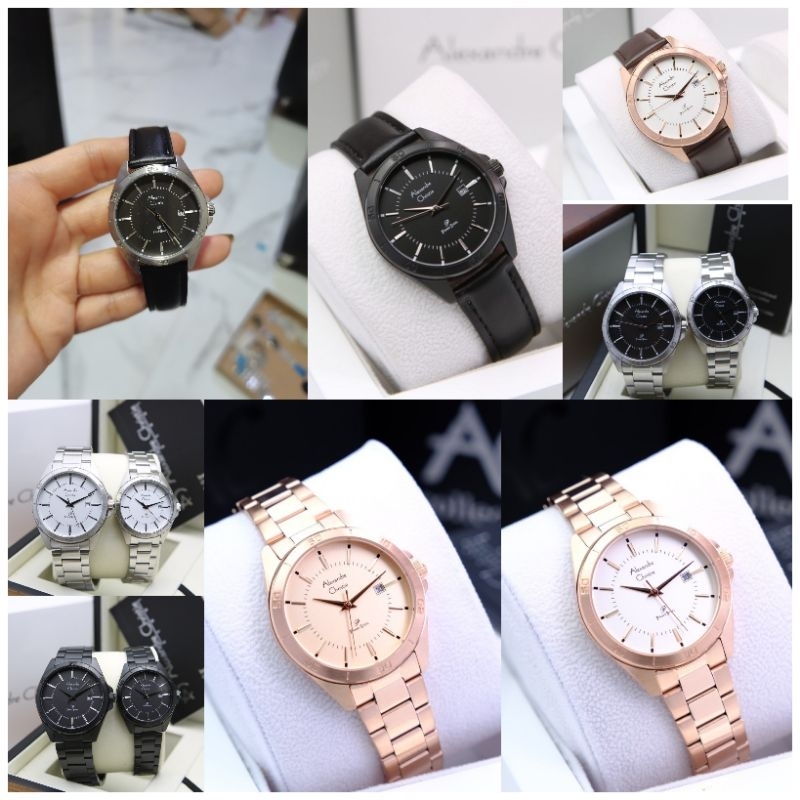 Alexandre Christie Ac 1011 Rantai / kulit jam tangan couple Original