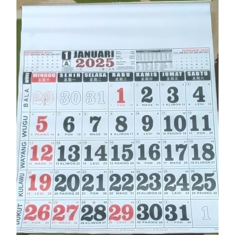 

kalender jumbo tahun 2025