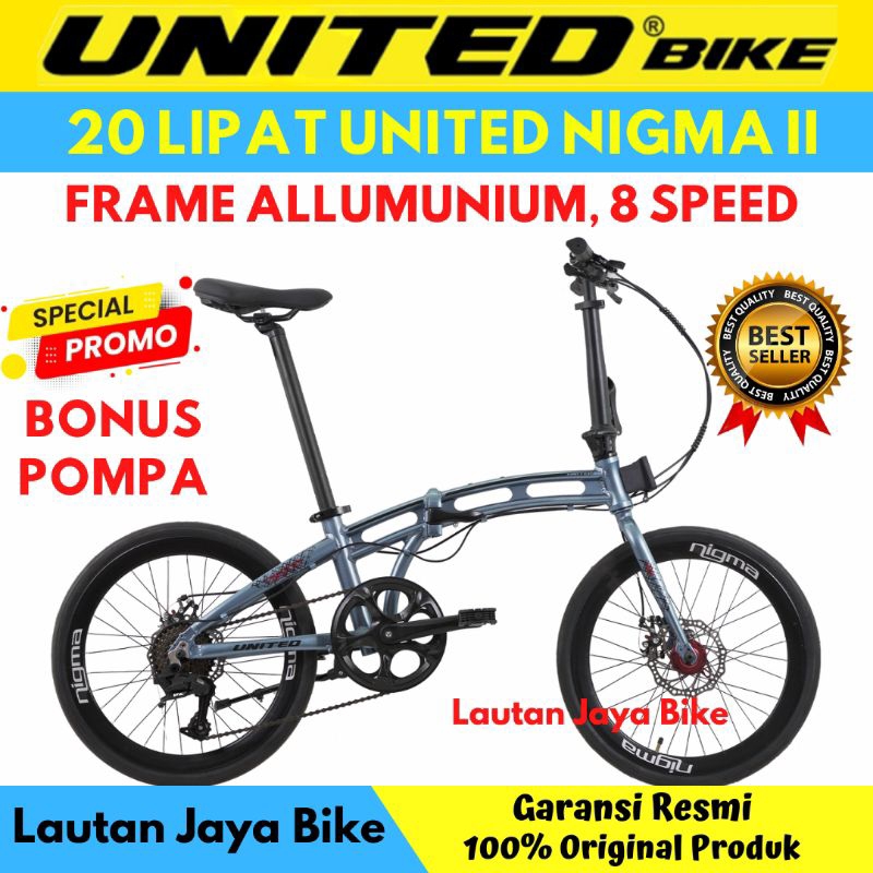 SEPEDA LIPAT 20inch 451 UNITED NIGMA II ALLOY 8 SPEED