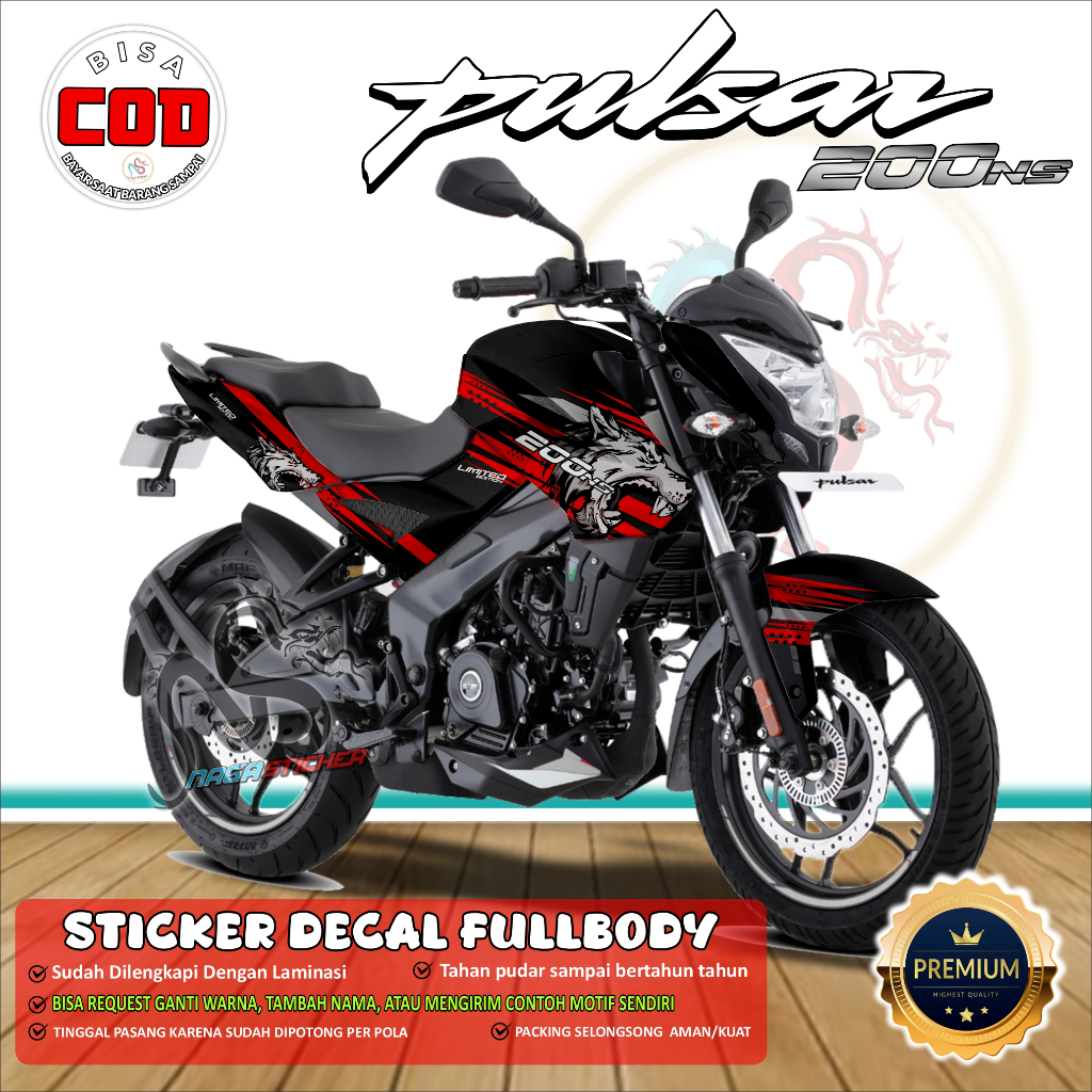[BISA COD] Decal Sticker Striping Motor Full Body PULSAR NS200 VARIASI NS1019 Desain Bisa Request