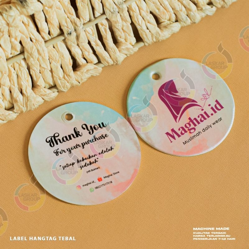 

(100pcs) hangtag ketebalan 260gsm, thank you card, cap merek, tag pakaian baru