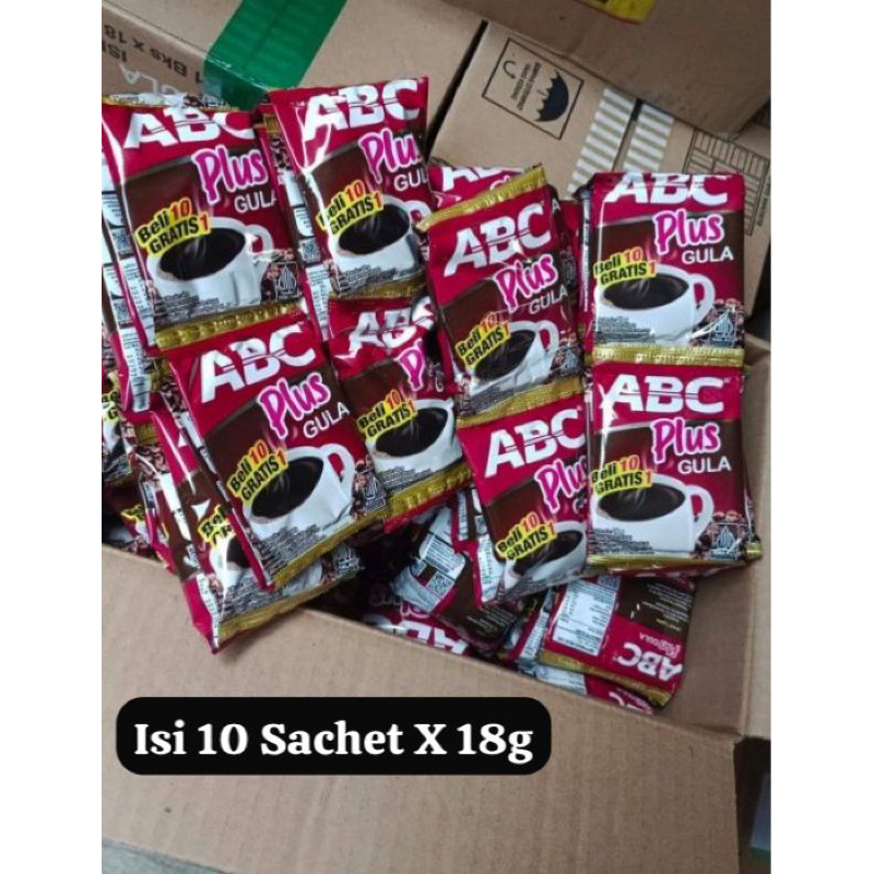 

Kopi ABC plus gula kemasan lebih praktis 10 pcs × 18 gr kopi ABC / kopi plus gula