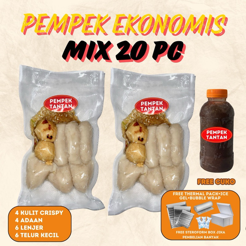 

[Halal] Pempek isi 20 pc Ekonomis asli Palembang mpek mpek empek empek frozen beku premium