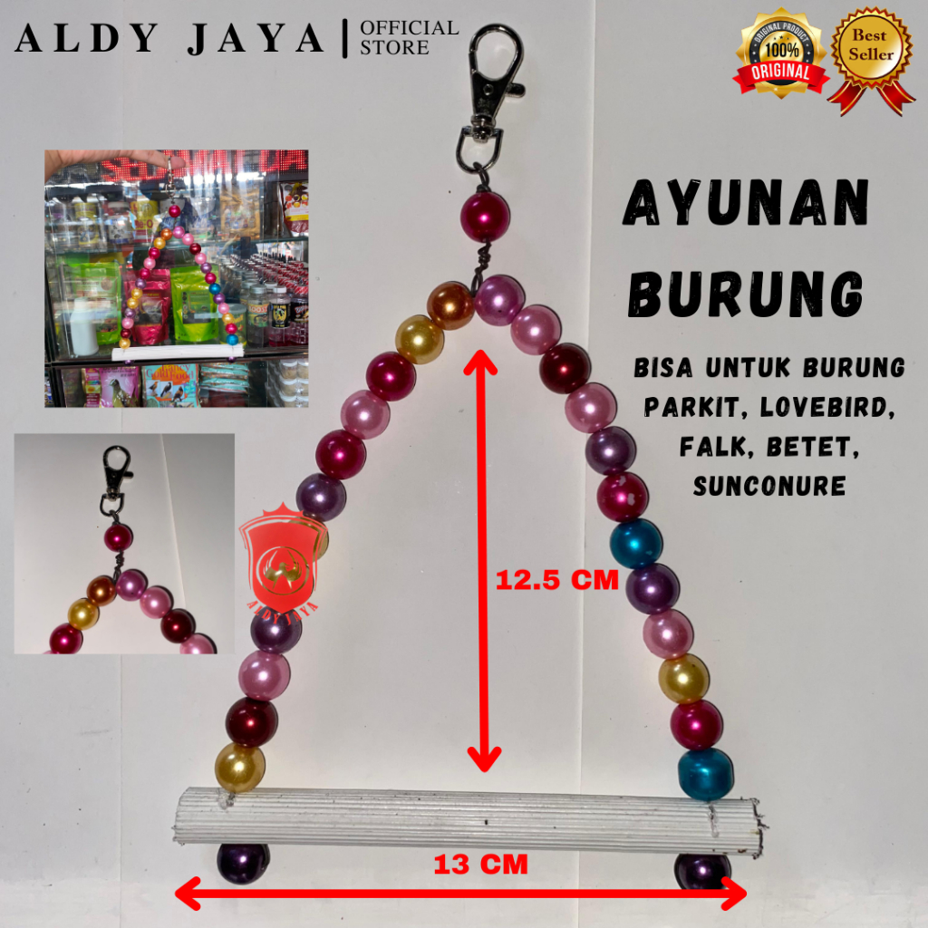 ALDY JAYA - AYUNAN BURUNG, TALI BURUNG ELASTIS ,  Cocok untuk burung Lovebird,parkit, Falk, Nuri, Bu