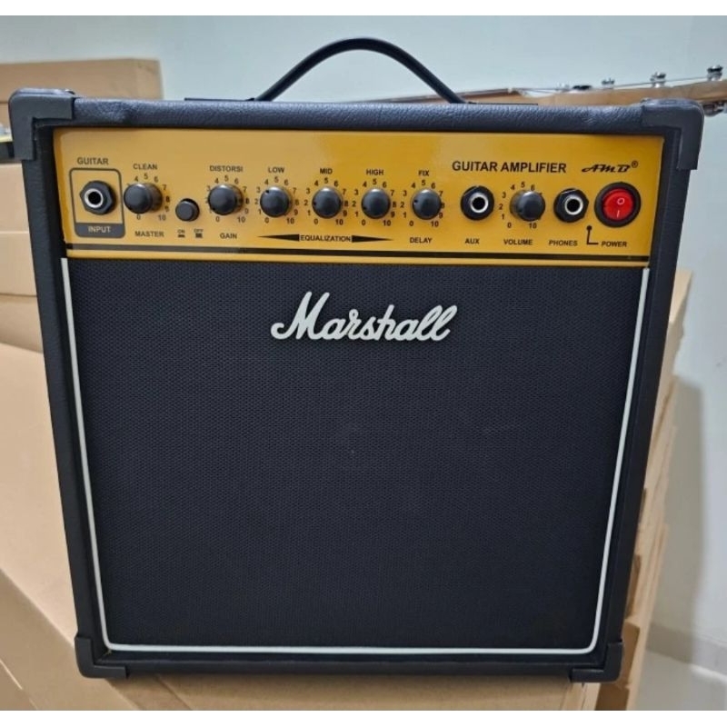 Ampli gitar elektrik marshall efek distorsi dan delay mantap