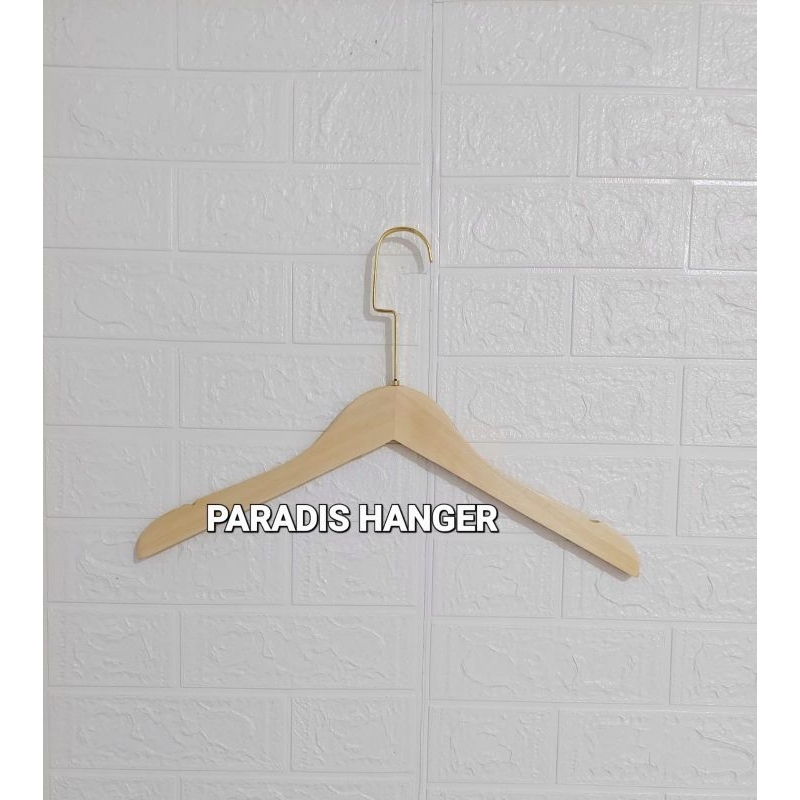 Hanger kayu dewasa natural | gantungan kayu natural |wood hanger