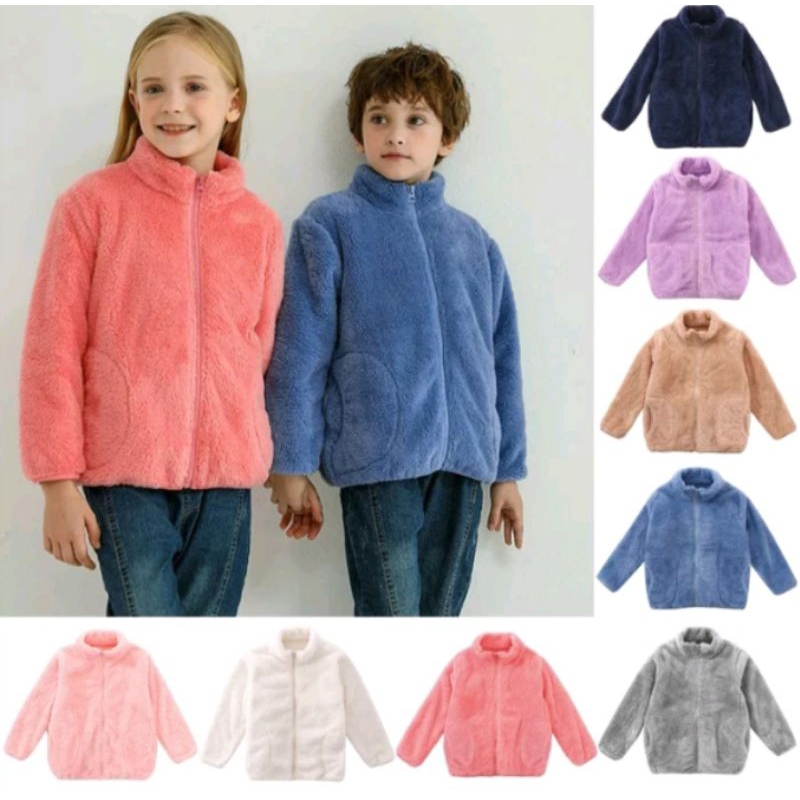 Jaket bulu sherpa anak Uniqlo