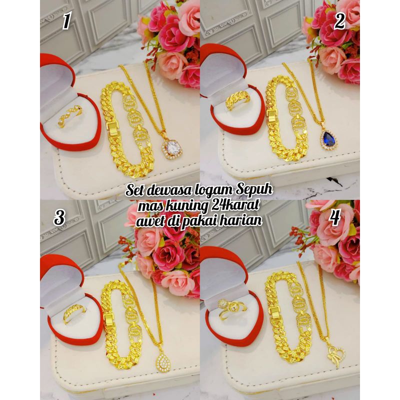 set R perhiasan Belitung logam duit yxy