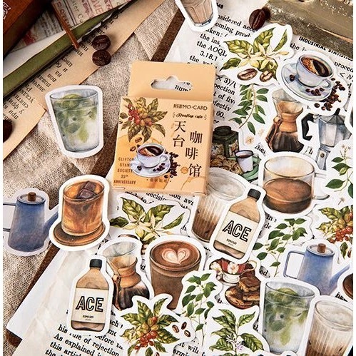 

STICKERSTOCK 46 Pcs COFFEE Deco Sticker Planner DIY Scrapbook Kotak