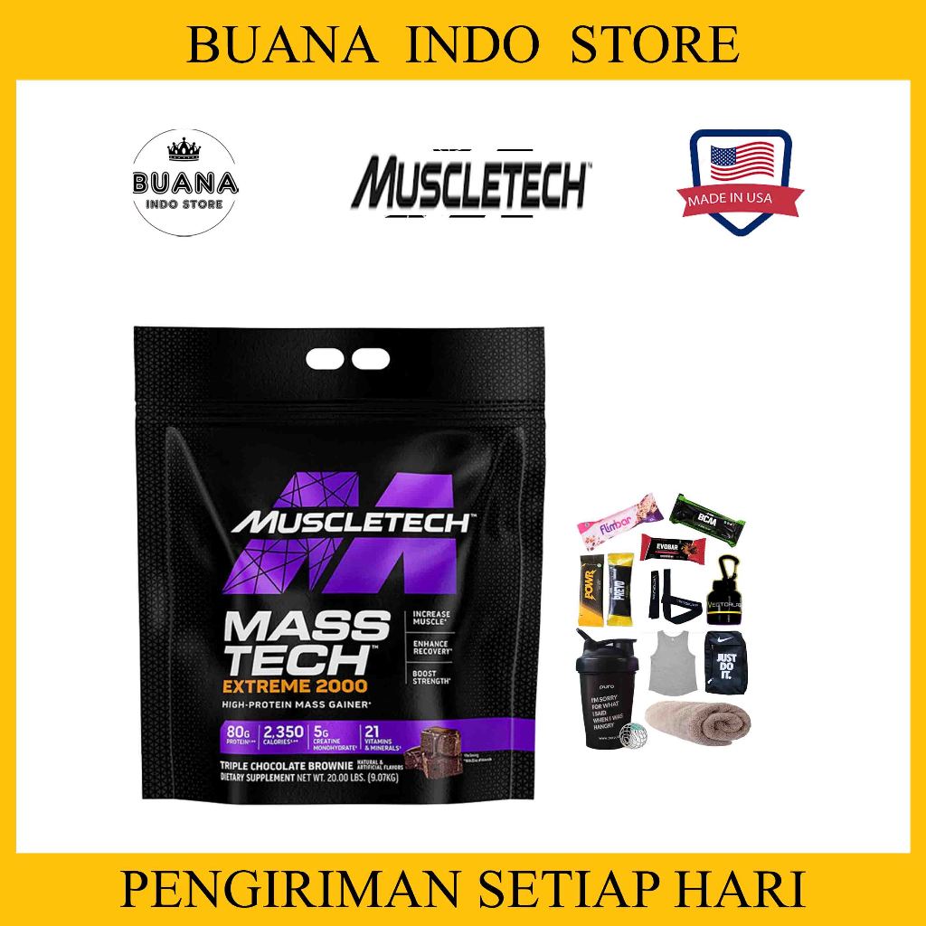 MUSCLETECH Masstech Extreme 2000 20 lbs - Mass Tech Suplemen Mass Gainer 9 kg
