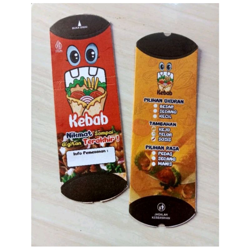

@100 pcs bungkus kebab UK small/dus kebab UK kecill/kemasan kebab mini