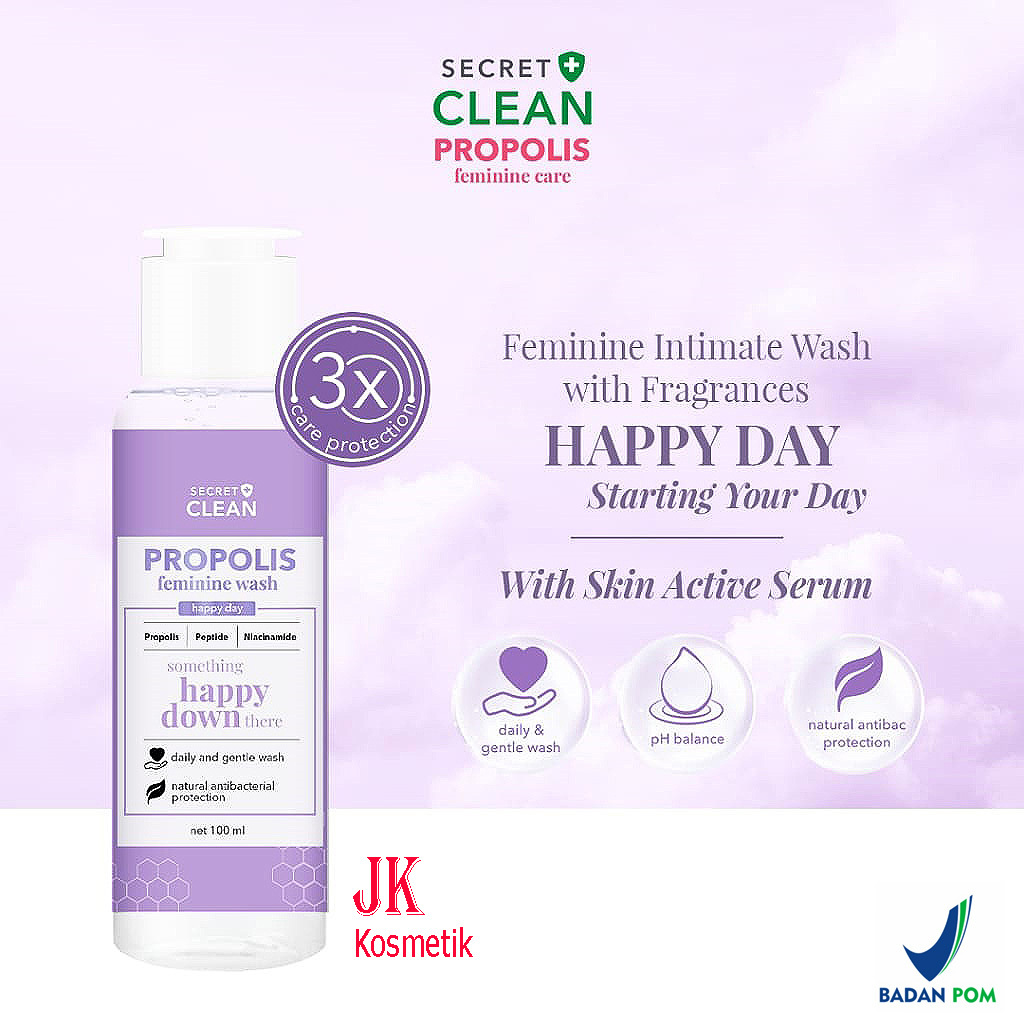 Secret Clean Propolis Feminine Happy Wash GeL 100mL - Sabun Sirih Pembersih Kewanitaan