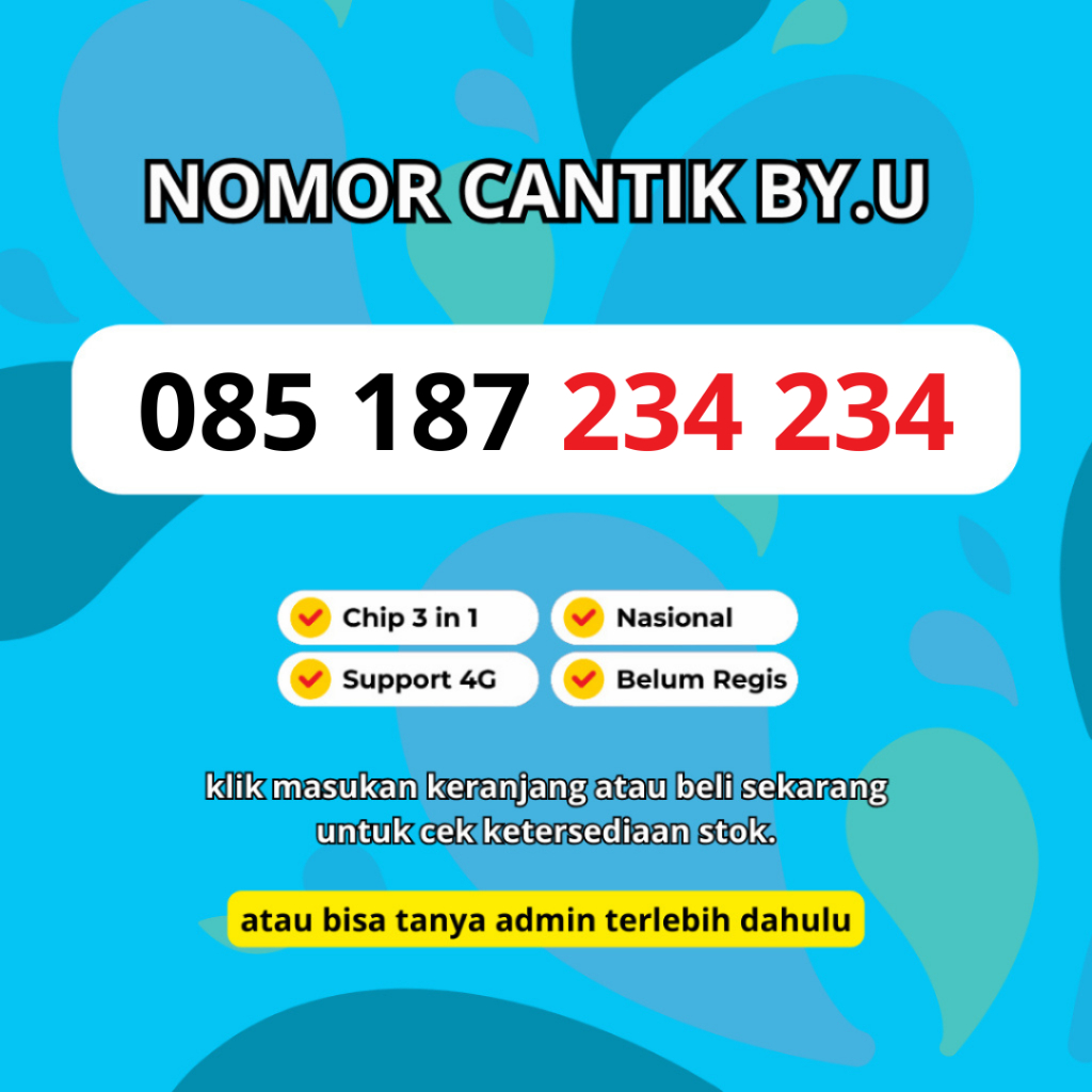 Nomor Cantik by,U Murah Seri Dji Sam Soe - Kartu Perdana Cantik by.U Murah Seri Double 234 Support 4