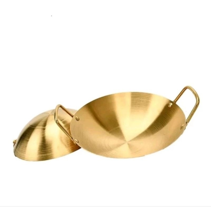 Wajan / Penggorengan / Kuali Cekung Warna Emas