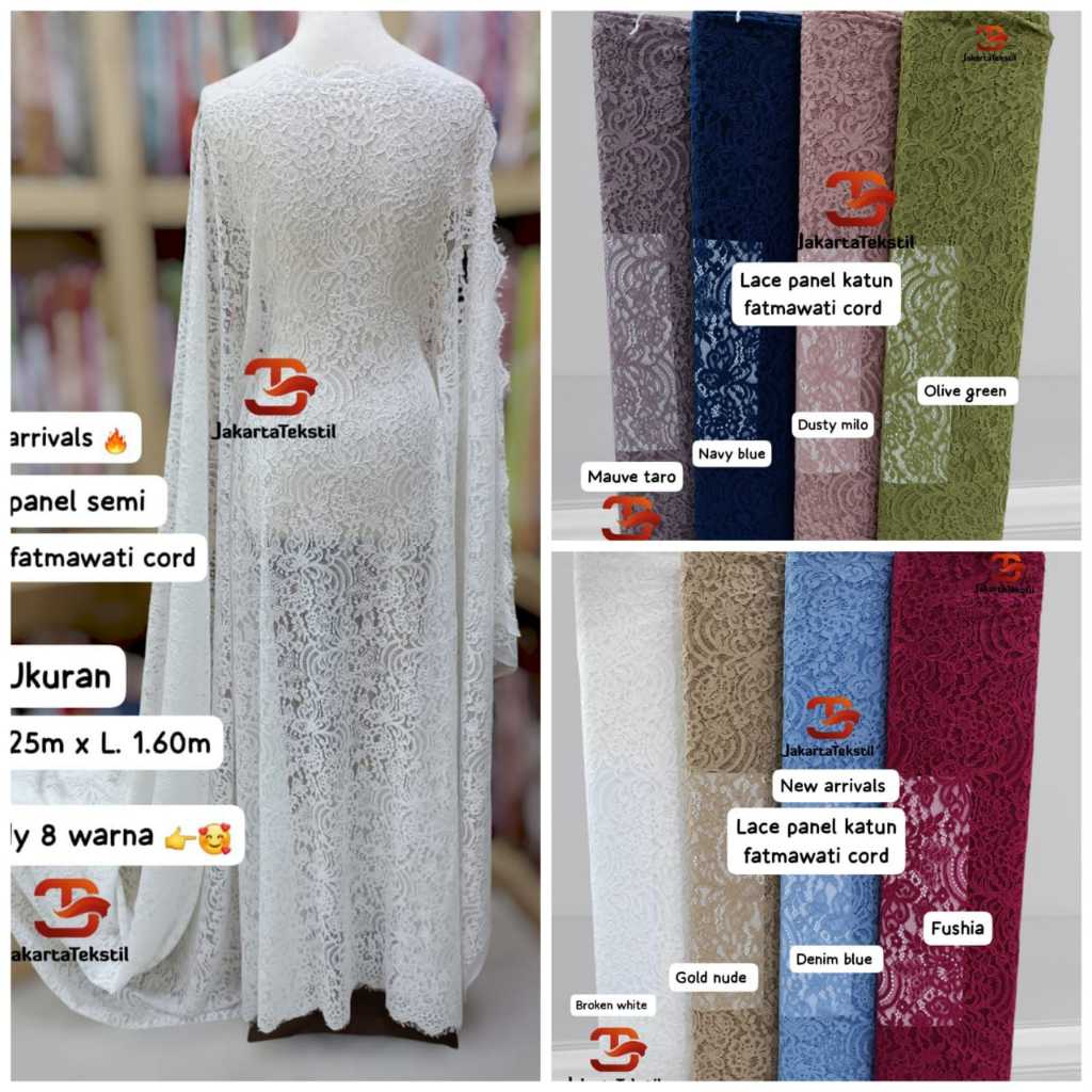 [ 269 ] Bakal Kain Kebaya Brokat Brukat Panel Semi Francis Katun Fatmawati Swiss Original